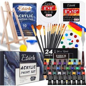 Acrylic Paint Set,57 PCS Professional Painting Supplies with Paint Brushes